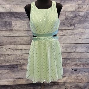 Trixxi juniors size 7 dress mint silver polka dot
